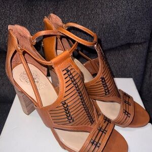 Vince Camuto Brown Strappy Heels